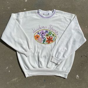 Vintage late 80s Diadora sport flower crewneck